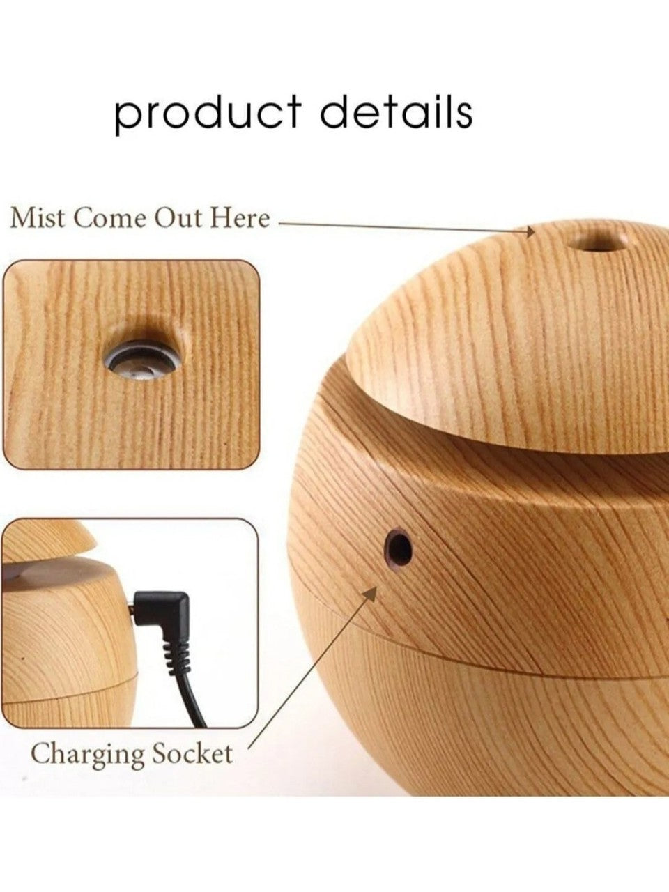 Round Wood Hava Nemlendirici Humidifier
