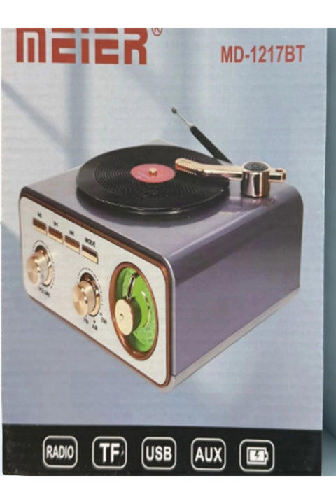Nostaljik Radyo Gramofon Tasarımlı Bluetooth Hoparlör Retro Radyo FM/AM/SW USB TF Kart Ses Bombası