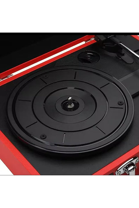 Taşınabilir Çantalı Retro Bluetooth Hoparlörlü Pikap Radyo Ses Kayıt Usb Mp3 33/45/78 Plak Çalar