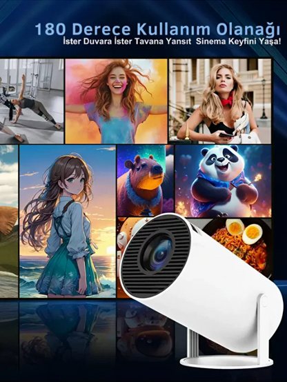 Hy300 Pro 4k Taşınabilir Sinema Projeksiyon 1280*720p Ev Sineması Android Akıllı Projektör