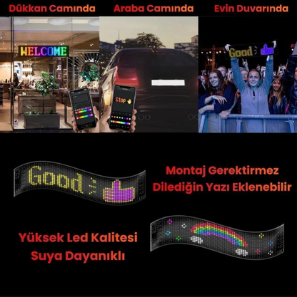 Kişiselleştirilebilir Matrix Car LED Ekran (37x9cm)