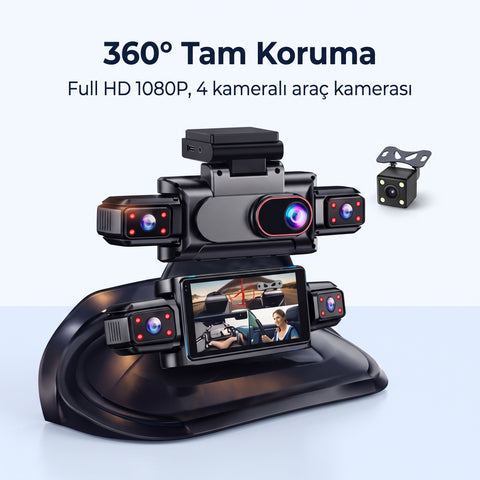 360° WiFi Quad Araç Kamerası