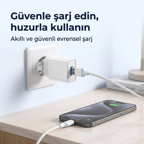 2.6A USB Sarj Adaptoru + Micro USB Sarj Kablosu (EU)