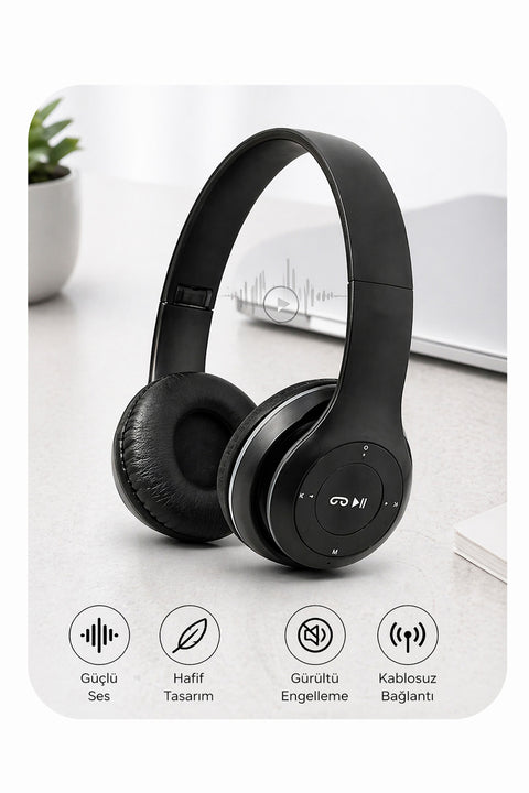 P47 FM'li Bluetooth Kulaklık