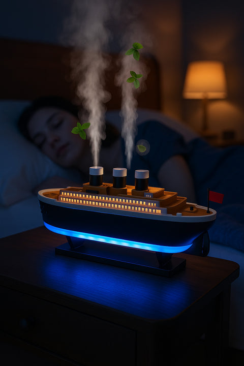 Jellyfish Gemi Tasarimli Aroma Difuzor (LED Efektli)