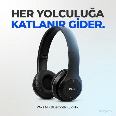 P47 FM'li Bluetooth Kulaklık