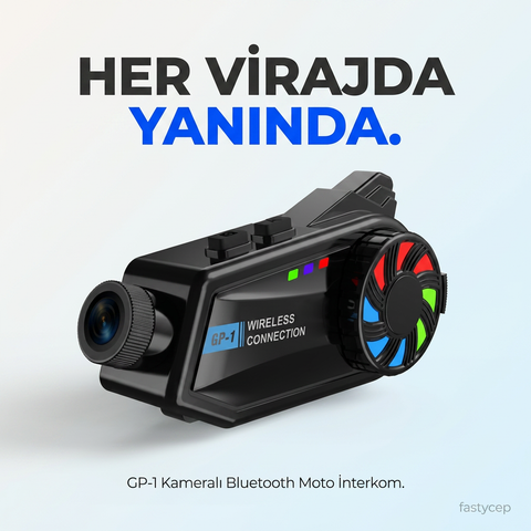Intercom Kameralı Motosiklet Bluetooth Kask Kulaklık Ses Kontrolü 1080p Video Kayıt Videolu Interkom