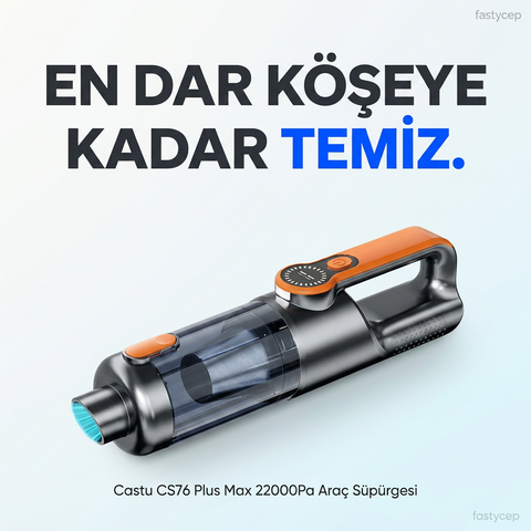 Castu Cs76 Plus Max 22000Pa Araç Süpurgesi