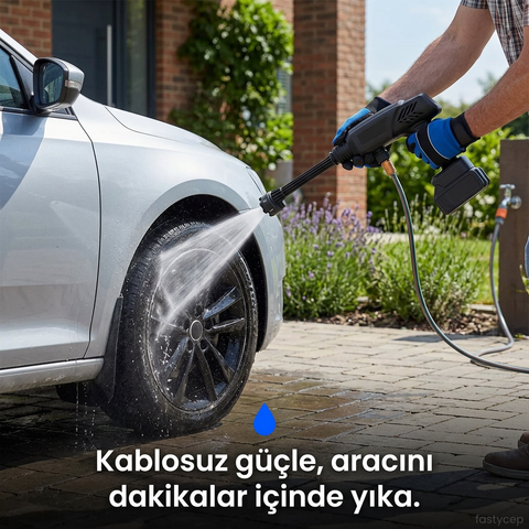 21V 4000mAh Li-ion Kablosuz Yıkama Tabancası (Siyah)