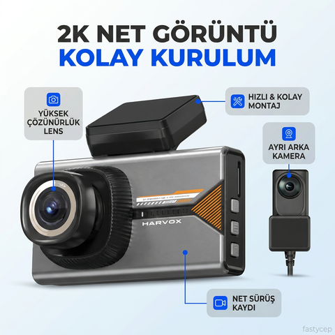 Araç Içi Kamera 2k Hd Görüntü Araç Kamerası