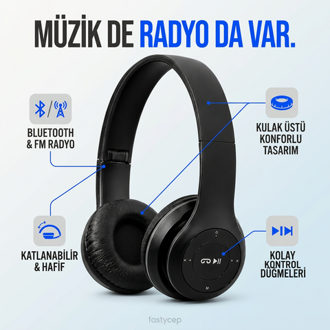 P47 FM'li Bluetooth Kulaklık