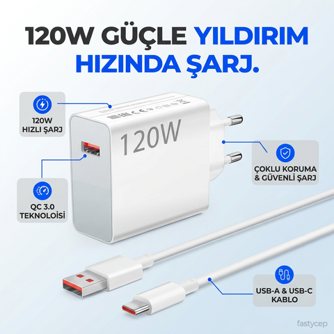 OXPower OXC-120W QC3.0 USB Turbo Sarj Adaptoru