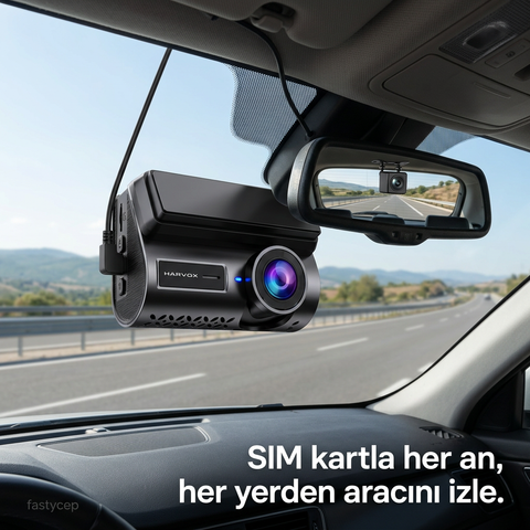 Araç Içi Kamera 2k Hd Görüntü Wifi Gps Özellikli Sim Kart Destekli 24 Saat Çalışma Gece Görüşlü G-Sensör Araç Kamerası