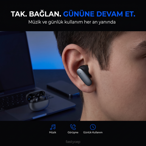 Snk-9000 Siyah ANC & ENC Kablosuz Bluetooth Kulaklık 5.4 Kulak İçi Kulaklık - V2