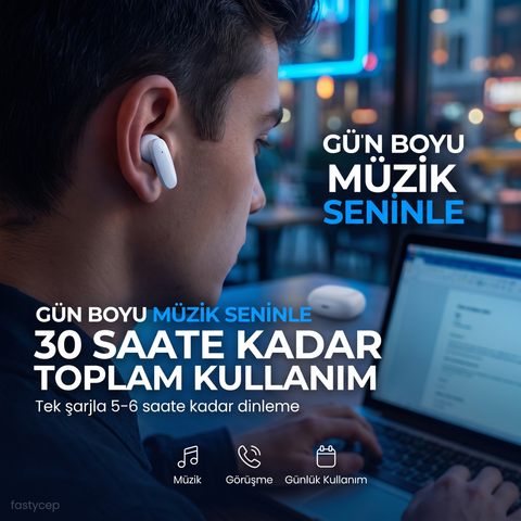 Snk-9005 Beyaz ANC & ENC Kablosuz Bluetooth Kulaklık 5.4 Kulak İçi Kulaklık