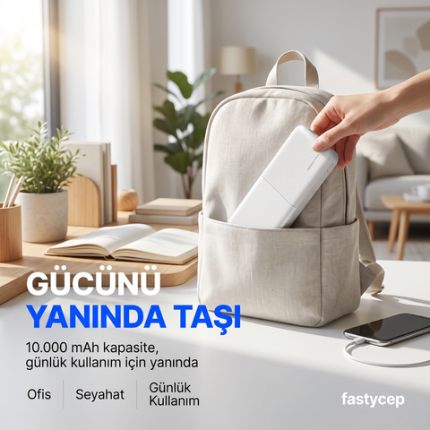 Snapmax SNP-3009 Beyaz 10.000 Mah Powerbank 2X USB Çıkışlı 1 Type-C ve 1 Micro Girişli
