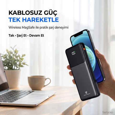 SNP-3015 PD 22.5W 10.000mAh Hızlı Şarj LCD Ekran Powerbank