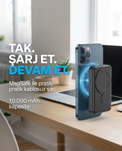 Snapron SNP-3025 PD 22.5W Hızlı Şarj LCD Ekran MagSafe 10000 mAh Powerbank