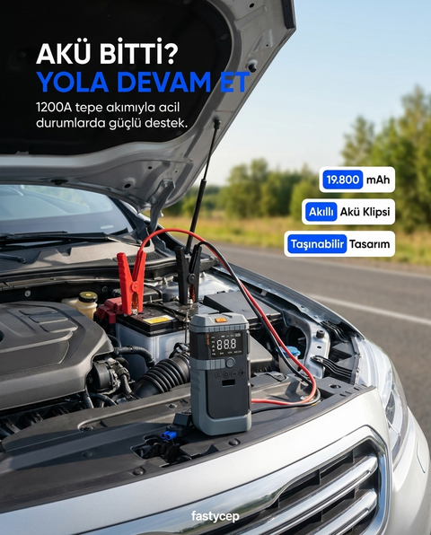 NSUN T-Life Jump Starter 19800 mAh Akü Takviyeli Hava Kompresörü LENSUN LS 99