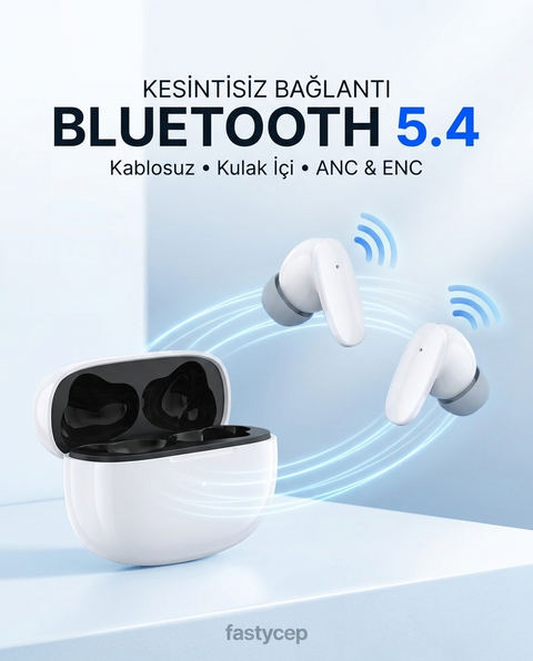 Snk-9005 Beyaz ANC & ENC Kablosuz Bluetooth Kulaklık 5.4 Kulak İçi Kulaklık