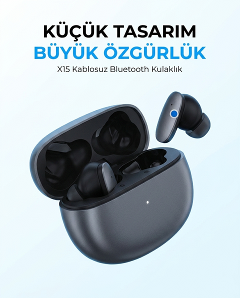 Snk-9000 Siyah ANC & ENC Kablosuz Bluetooth Kulaklık 5.4 Kulak İçi Kulaklık - V2