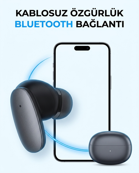 Snk-9000 Siyah ANC & ENC Kablosuz Bluetooth Kulaklık 5.4 Kulak İçi Kulaklık - V2