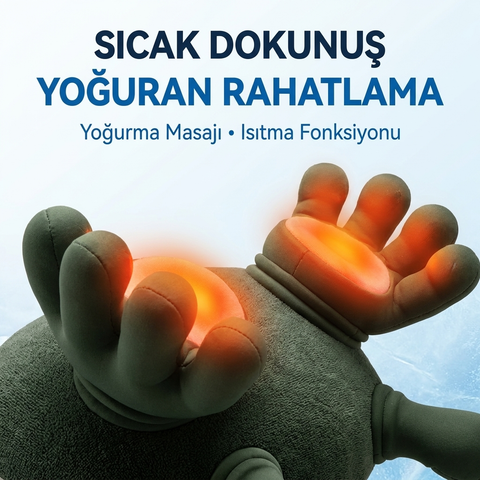 Parmakla Yoğuran El Hissi Sunan Isıtmalı Masaj Aleti (Taşınabilir,Şarjlı) | Boyun,Sırt,Omuz,Bacak