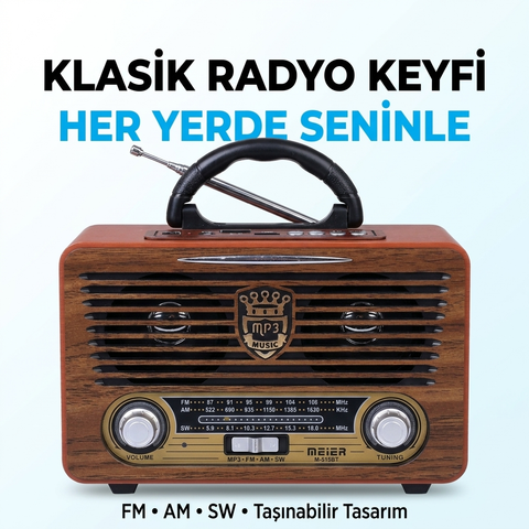 M115 Dvs Usb Sd Bluetooth Nostaljik Radyo
