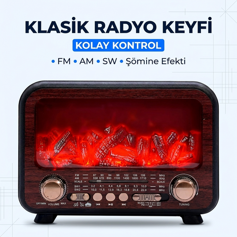 FP-2393-S USB/SD/FM/BLUETOOTH ALEVLİ GÜNEŞ ENERJİLİ NOSTALJİ GÜÇLÜ SİNYAL MÜZİK KUTUSU