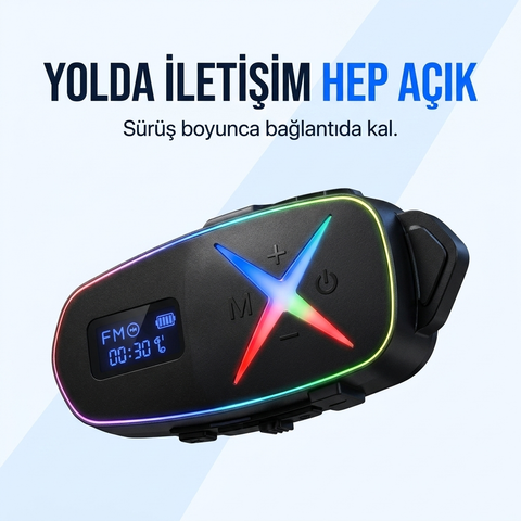 K16 2X Bluetooth Motosiklet Kask Interkomu Bluetooth 6.0 Çift Yönlü Konuşma Müzik Dinleme Telefon