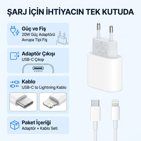 20W LİHTNİNG ŞARJ ALETİ
