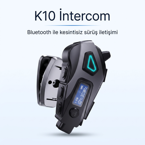 K10 DVR Kameralı İntercom Bluetooth Motosiklet Kask Kulaklığı Kameralı İntercom Kulaklık