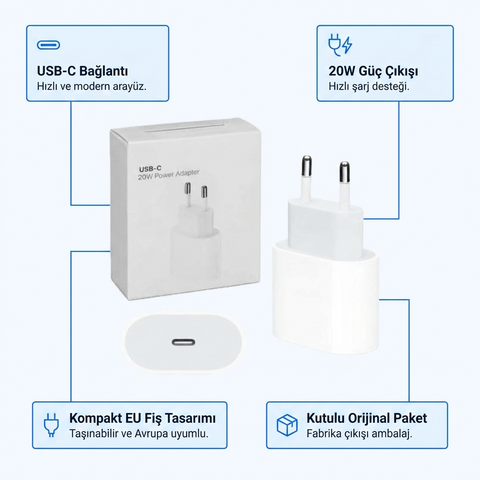 Yeni Nesil Şarj Başlığı 20w Hızlı Şarj Adaptörü