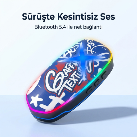 SYK-15 Bluetooh 5.4 Motosiklet Kask Kulaklık Intercom RGB Işıklı Motorsiklet Interkom