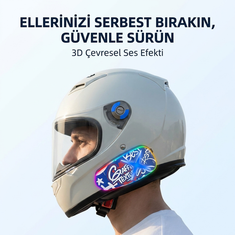 SYK-15 Bluetooh 5.4 Motosiklet Kask Kulaklık Intercom RGB Işıklı Motorsiklet Interkom