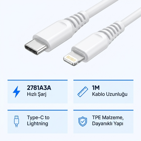2.6A USB Lightning Sarj + Kablosu