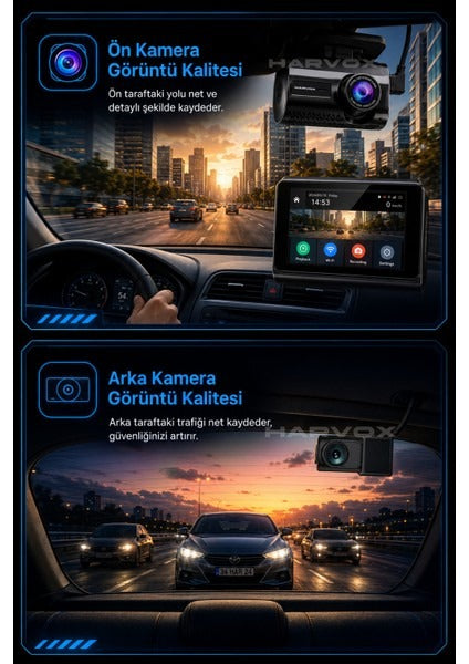Araç Içi Kamera 2k Hd Görüntü Wifi Gps Özellikli Sim Kart Destekli 24 Saat Çalışma Gece Görüşlü G-Sensör Araç Kamerası