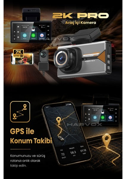 Araç Içi Kamera 2k Hd Görüntü Araç Kamerası