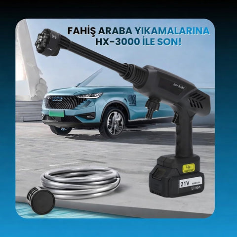21V 4000mAh Li-ion Kablosuz Yıkama Tabancası (Siyah)
