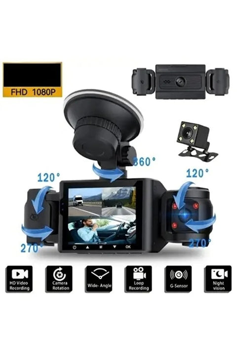 4’lü Araç Kamerası Seti – Ekranlı, HD Kayıt, 64GB Destekli, Gece Görüşlü