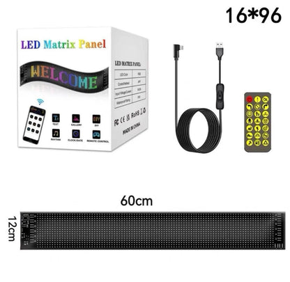 Kişiselleştirilebilir Matrix Car LED Ekran (60x12cm)