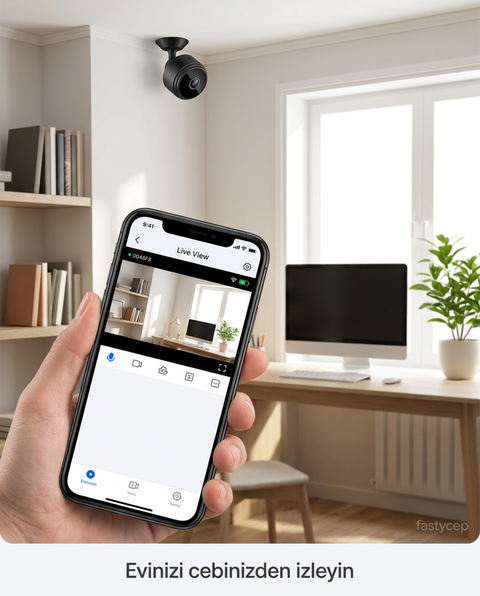Blue Inter Mini Kamera 1080P HD WiFi (Gizli, Miknatisli)