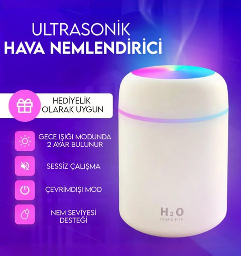 H2O USB Mini Hava Nemlendirici (LED Işıklı)