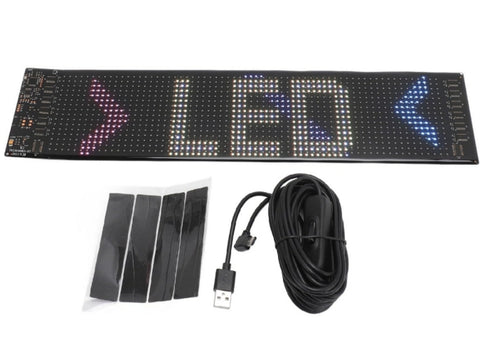 USB LED Pixel Tabela – Programlanabilir Kaydırmalı Yazı Paneli (Araba & Masaüstü) 60 cm
