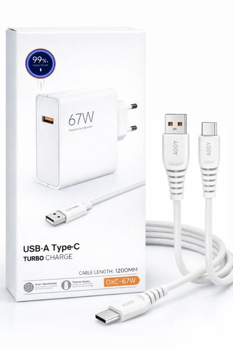 67 watt hızlı şarj aleti ve kablosu