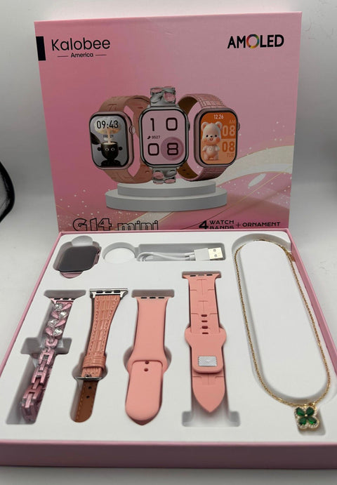 Kalobee G15 AMOLED Bayan Akıllı Saat | Taşlı Lüks Tasarım + Ekstra Kordon Seti