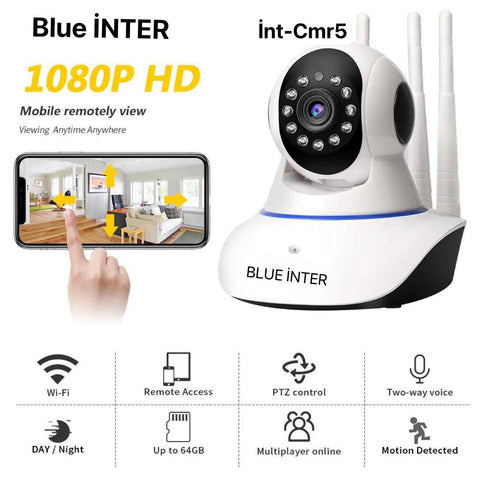 Int-Cmr5 1080P WiFi Güvenlik Kamerası 360° PTZ – Sesli İletişim Hareket Algılama