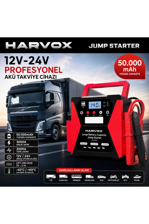 Bagajon Tır, Kamyon, Minibüs, Otobüs,Araçlar İçin Akü Takviye Cihazı | 12/24 Volt Çift Voltaj