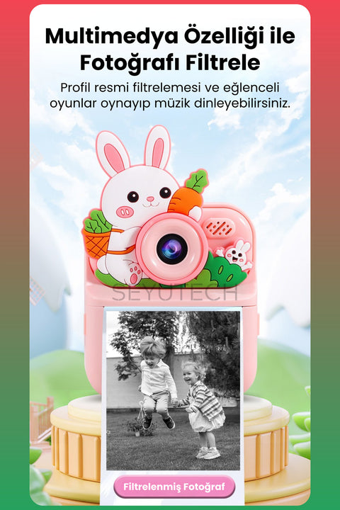 Çocuk Kamerası Dijital HD Video Kayıt ve Fotoğraf Termal Resim Kağıt Baskılı Yazıcı