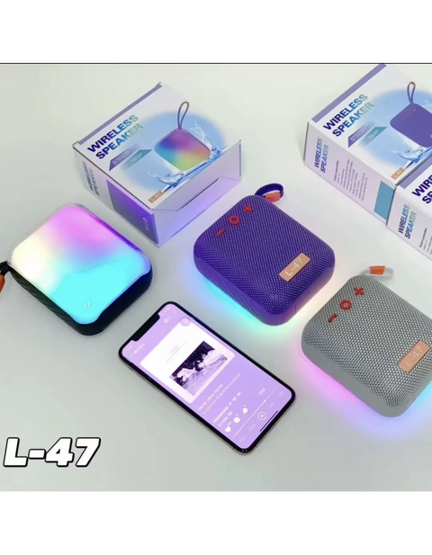L-47 RGB Işıklı Bluetooth Hoparlör | Taşınabilir Kablosuz Speaker USB TF Kart Destekli Şık Tasarım